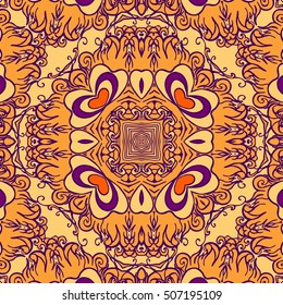 Seamless abstract pattern, hand drawn texture for Wedding, Bridal, Valentine's day or Birthday Invitations, Flyers. Floral background. Fabric or paper print, floral geometric background