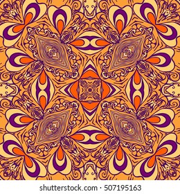 Seamless abstract pattern, hand drawn texture for Wedding, Bridal, Valentine's day or Birthday Invitations, Flyers. Floral background. Fabric or paper print, floral geometric background