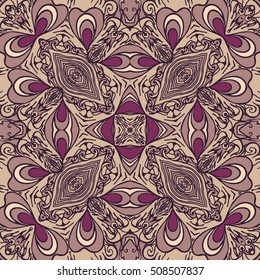 Seamless abstract pattern, hand drawn texture for Wedding, Bridal, Valentine's day or Birthday Invitations, Flyers. Floral background. Fabric or paper print, floral geometric background