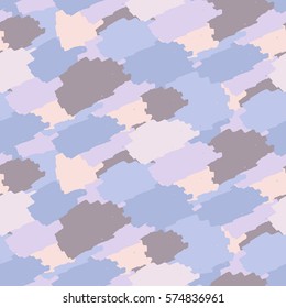 Seamless abstract pattern with hand drawn brush strokes in cols pastel color such as violet and blue