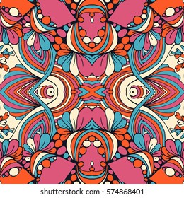 Seamless abstract pattern, hand drawn texture for Wedding, Bridal, Valentine's day or Birthday Invitations. Floral geometric background. Fabric or paper print.