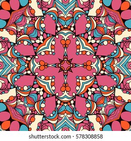 Seamless abstract pattern, hand drawn texture for Wedding, Bridal, Valentine's day or Birthday Invitations. Floral geometric background. Fabric or paper print.