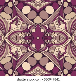 Seamless abstract pattern, hand drawn texture for Wedding, Bridal, Valentine's day or Birthday Invitations. Floral geometric background. Fabric or paper print.

