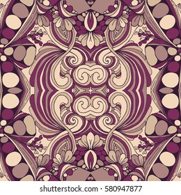 Seamless abstract pattern, hand drawn texture for Wedding, Bridal, Valentine's day or Birthday Invitations. Floral geometric background. Fabric or paper print.

