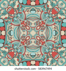 Seamless abstract pattern, hand drawn texture for Wedding, Bridal, Valentine's day or Birthday Invitations. Floral geometric background. Fabric or paper print.