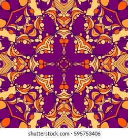 Seamless abstract pattern, hand drawn texture for Wedding, Bridal, Valentine's day or Birthday Invitations. Floral geometric background. Fabric or paper print. 