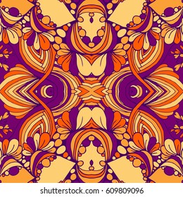 Seamless abstract pattern, hand drawn texture for Wedding, Bridal, Valentine's day or Birthday Invitations. Floral geometric background. Fabric or paper print.