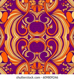 Seamless abstract pattern, hand drawn texture for Wedding, Bridal, Valentine's day or Birthday Invitations. Floral geometric background. Fabric or paper print.