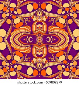 Seamless abstract pattern, hand drawn texture for Wedding, Bridal, Valentine's day or Birthday Invitations. Floral geometric background. Fabric or paper print.