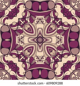 Seamless abstract pattern, hand drawn texture for Wedding, Bridal, Valentine's day or Birthday Invitations. Floral geometric background. Fabric or paper print.