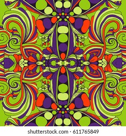 Seamless abstract pattern, hand drawn texture for Wedding, Bridal, Valentine's day or Birthday Invitations. Floral geometric background. Fabric or paper print.