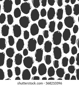 Seamless abstract pattern hand made from ink drawing. Stylized animal vector print. Black and white painted texture