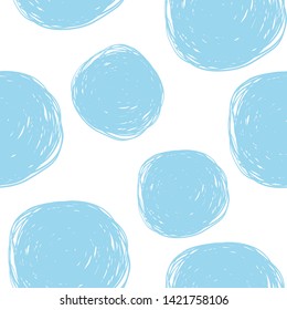 Seamless abstract pattern with hand-drawn circles. Vector illustration. Doodle.