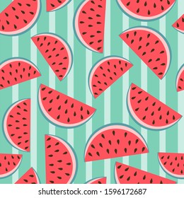 Seamless abstract pattern with hand-drawn colorful fruits