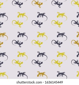 Seamless abstract pattern with hand-drawn lizards Ornamental lizards colorful illustration pattern. Seamless Abstract background. Ethnic folk ornament.
