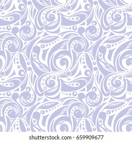 Seamless abstract pattern. Seamless pattern of hand-drawn objects. Seamless pattern from doodles. Black and white. Use as a background for packaging, postcards, wallpaper, prints on fabric, etc. 