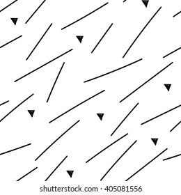 Seamless abstract pattern with handrawing triangle ahd line