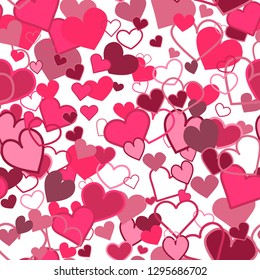 Seamless abstract pattern heart on a white background. Vector illustration suitable for valentines day design, wedding design, birthday.