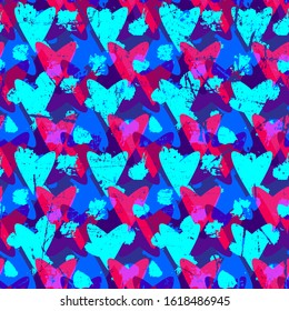 Seamless abstract pattern with hearts