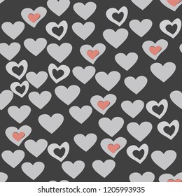 Seamless abstract pattern with hearts. Vector pattern.