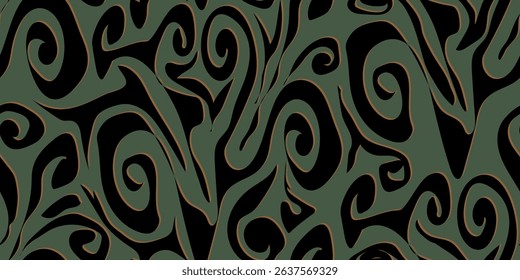 Seamless abstract pattern. High-depth geometric art in dark gray and vibrant colors. Vector illustration