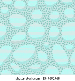 seamless abstract pattern with holes and textures. green holes with a hand drawn polka dot texture