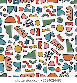 Seamless Abstract pattern. Idea for fabric, tablecloth pattern, wrapping paper, gift paper. Print ditsy. Motives are scattered randomly. Abstract pattern background. cute pattern.