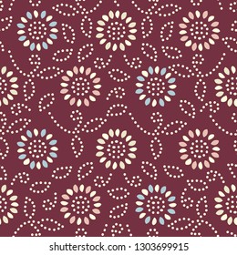 Seamless abstract pattern with the image of a flower ornament.
