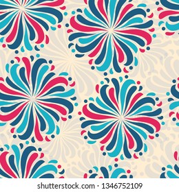 Seamless abstract pattern with the image of a flower ornament.
