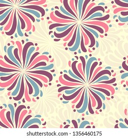 Seamless abstract pattern with the image of a flower ornament.
