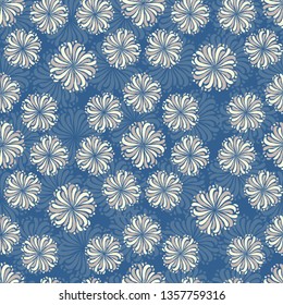 Seamless abstract pattern with the image of a flower ornament.
