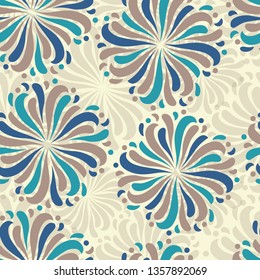Seamless abstract pattern with the image of a flower ornament.
