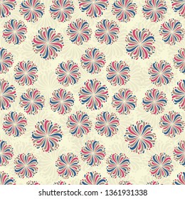 Seamless abstract pattern with the image of a flower ornament.
