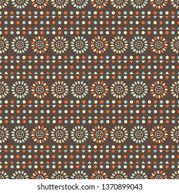 Seamless abstract pattern with the image of a flower ornament.
