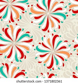 Seamless abstract pattern with the image of a flower ornament.
