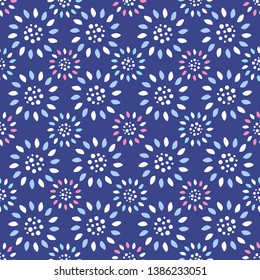 Seamless abstract pattern with the image of a flower ornament.
