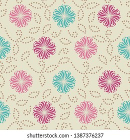 Seamless abstract pattern with the image of a flower ornament.
