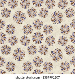 Seamless abstract pattern with the image of a flower ornament.
