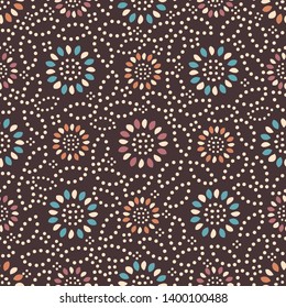 Seamless abstract pattern with the image of a flower ornament.
