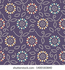 Seamless abstract pattern with the image of a flower ornament.
