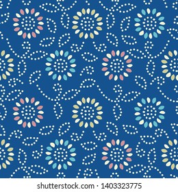 Seamless abstract pattern with the image of a flower ornament.
