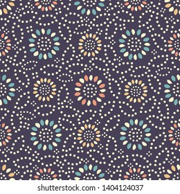 Seamless abstract pattern with the image of a flower ornament.
