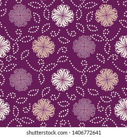 Seamless abstract pattern with the image of a flower ornament.
