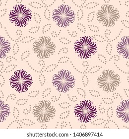 Seamless abstract pattern with the image of a flower ornament.
