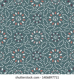 Seamless abstract pattern with the image of a flower ornament.