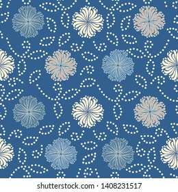 Seamless abstract pattern with the image of a flower ornament.
