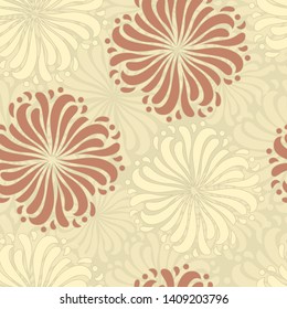 Seamless abstract pattern with the image of a flower ornament.
