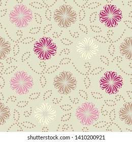 Seamless abstract pattern with the image of a flower ornament.
