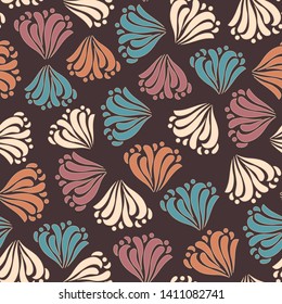 Seamless abstract pattern with the image of a flower ornament.
