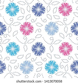 Seamless abstract pattern with the image of a flower ornament.
